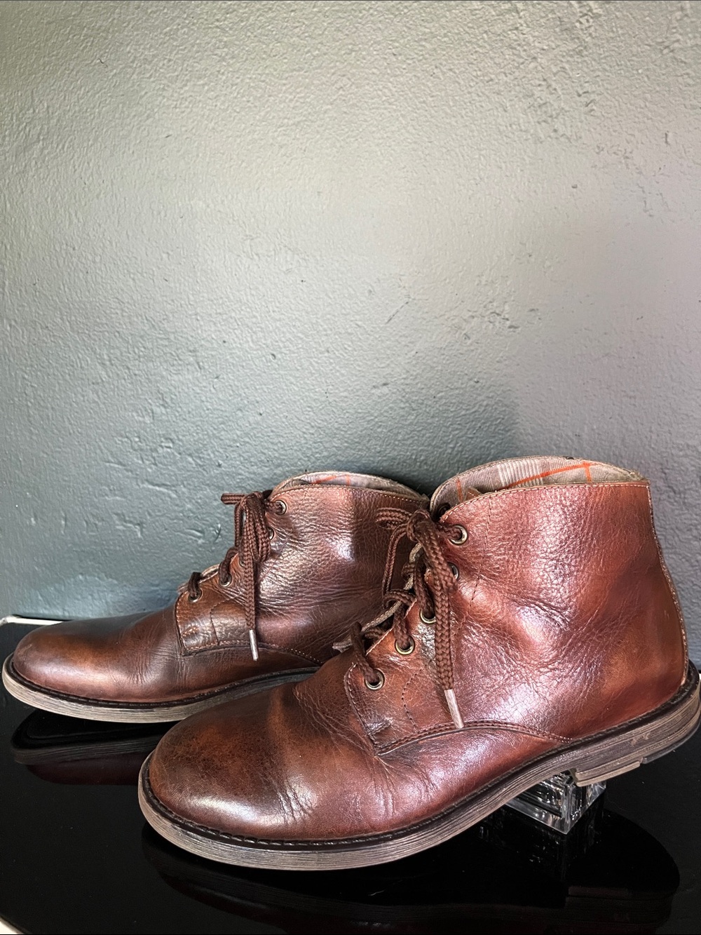 Bed Stü Men's Leather Ankle Boots, Distressed Rugged, Size 8